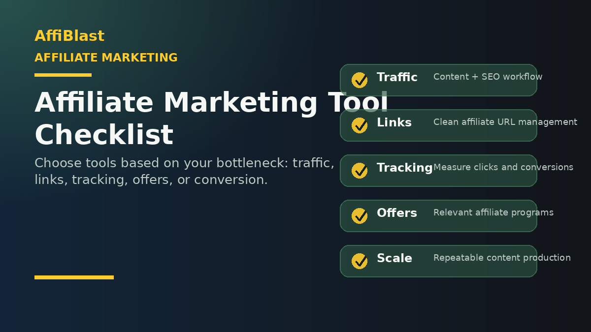 Affiliate marketing tool checklist for choosing the right software