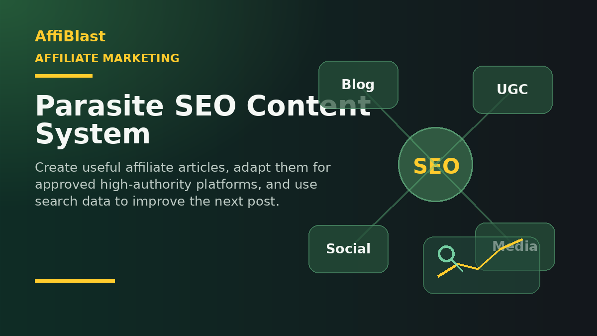 Parasite SEO content system for affiliate marketing
